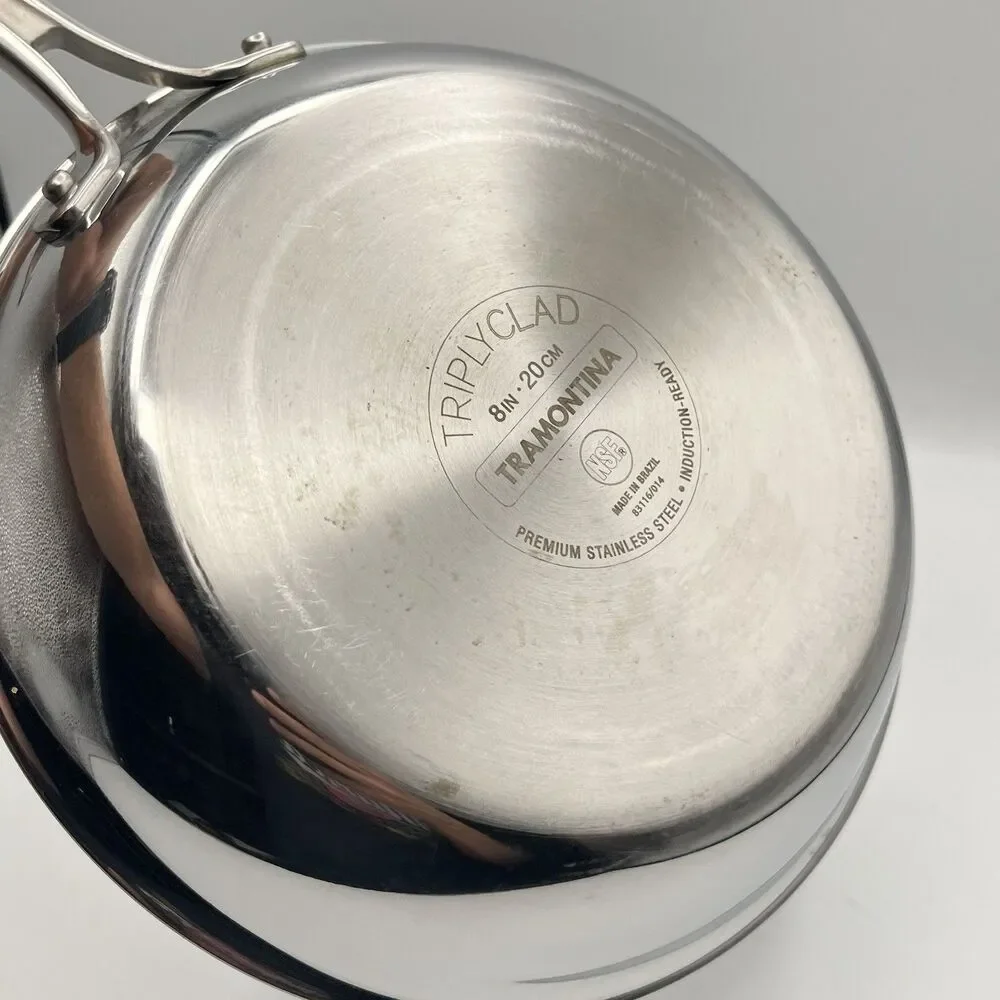 Tramontina Gourmet Tri-Ply Clad Stainless Steel Frying Pan 8in Silver